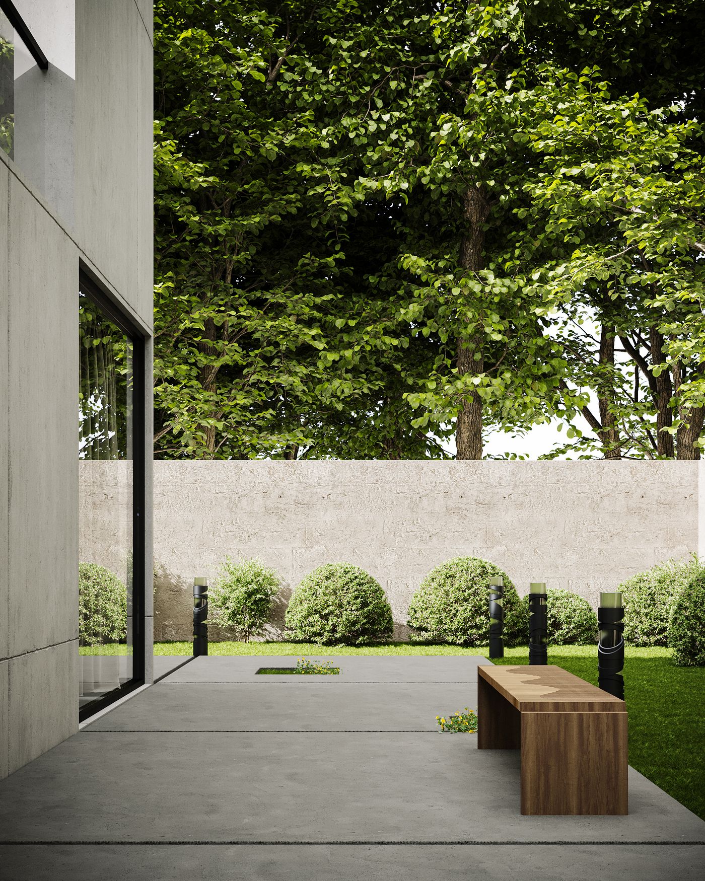 Concrete patio area