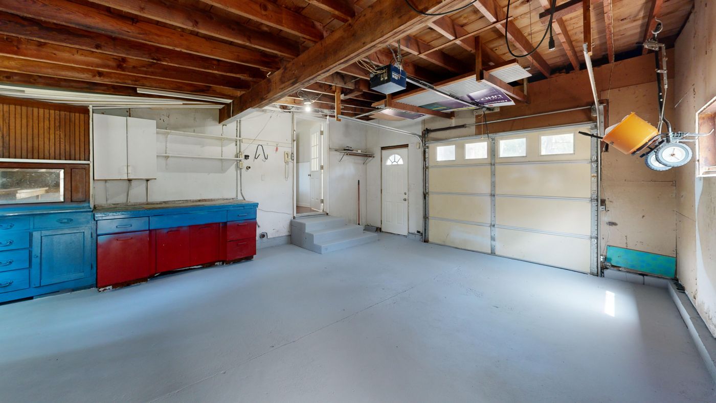 Clean two-car residential garage
